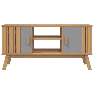 TV-taso OLDEN harmaa ja ruskea 114x43x57 cm täysi mänty