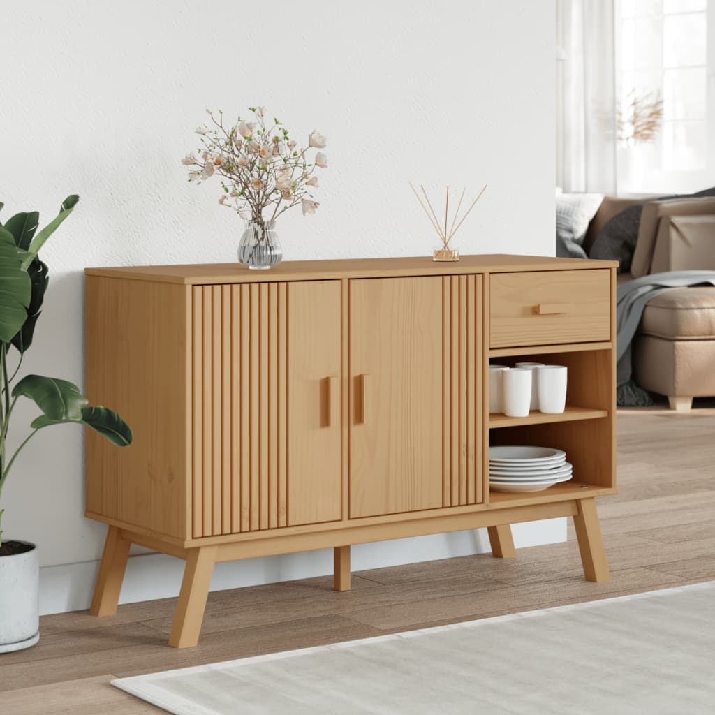 Senkki OLDEN, väri ruskea, mitat 114x43x73,5 cm, materiaali täysmänty