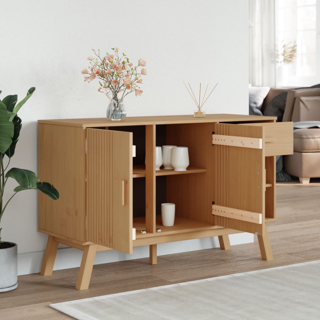 Senkki OLDEN, väri ruskea, mitat 114x43x73,5 cm, materiaali täysmänty