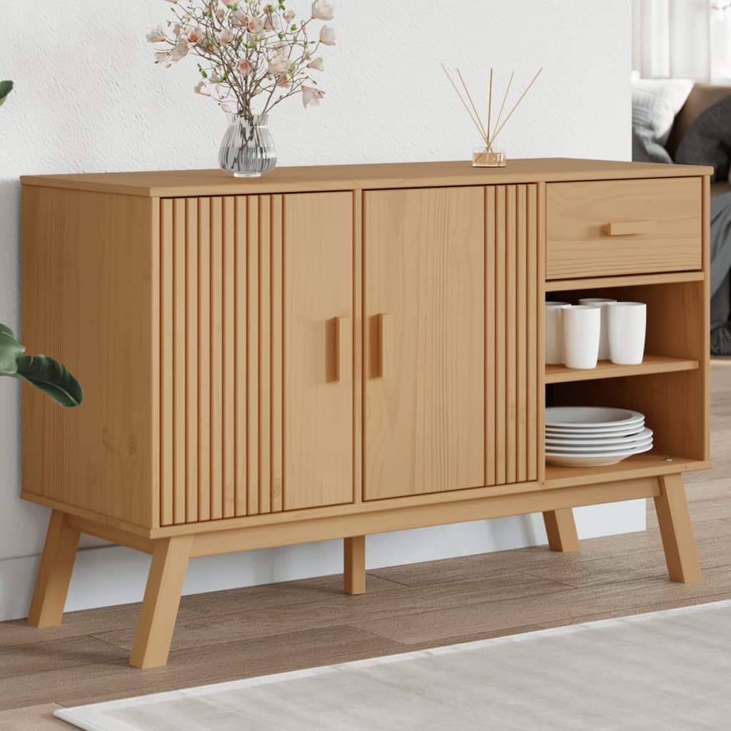 Senkki OLDEN, väri ruskea, mitat 114x43x73,5 cm, materiaali täysmänty