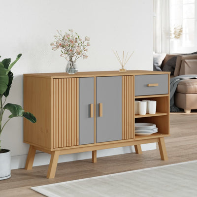 Senkki OLDEN harmaa ja ruskea 114x43x73,5 cm täysi mänty