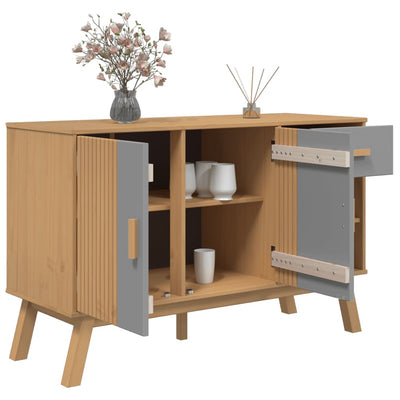 Senkki OLDEN harmaa ja ruskea 114x43x73,5 cm täysi mänty
