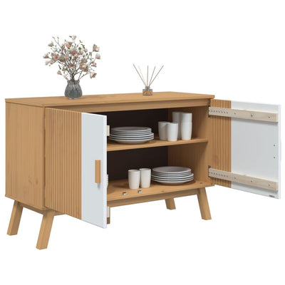 Senkki OLDEN valkoinen ja ruskea 114x43x73,5 cm täysi mänty