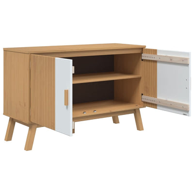 Senkki OLDEN valkoinen ja ruskea 114x43x73,5 cm täysi mänty