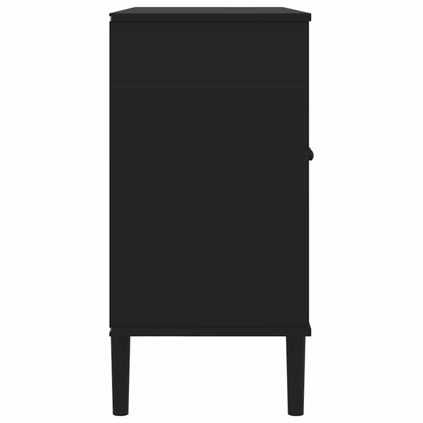 Senkki SENJA rottinkityyli musta 112x40x80 cm täysi mänty