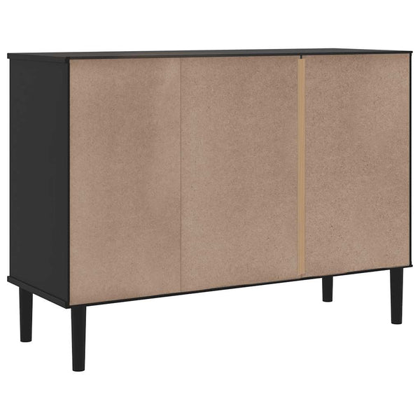 Senkki SENJA rottinkityyli musta 112x40x80 cm täysi mänty