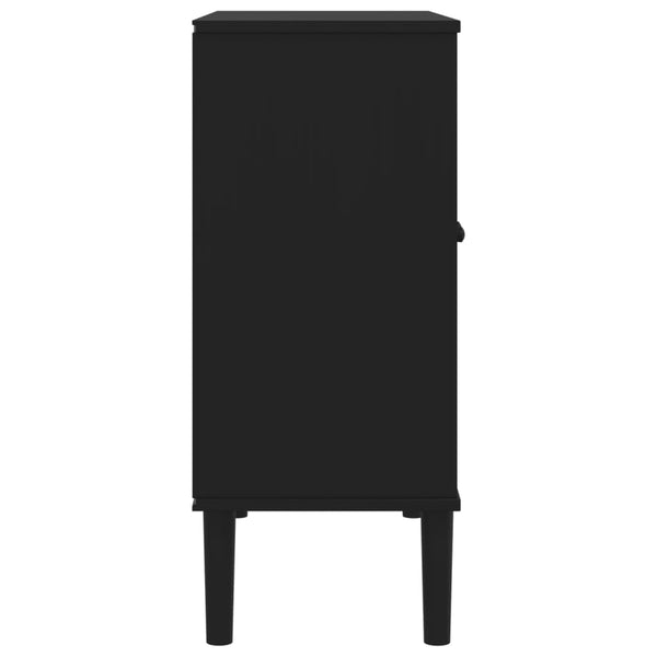 Senkki SENJA rottinkityyli musta 80x35x80 cm täysi mänty
