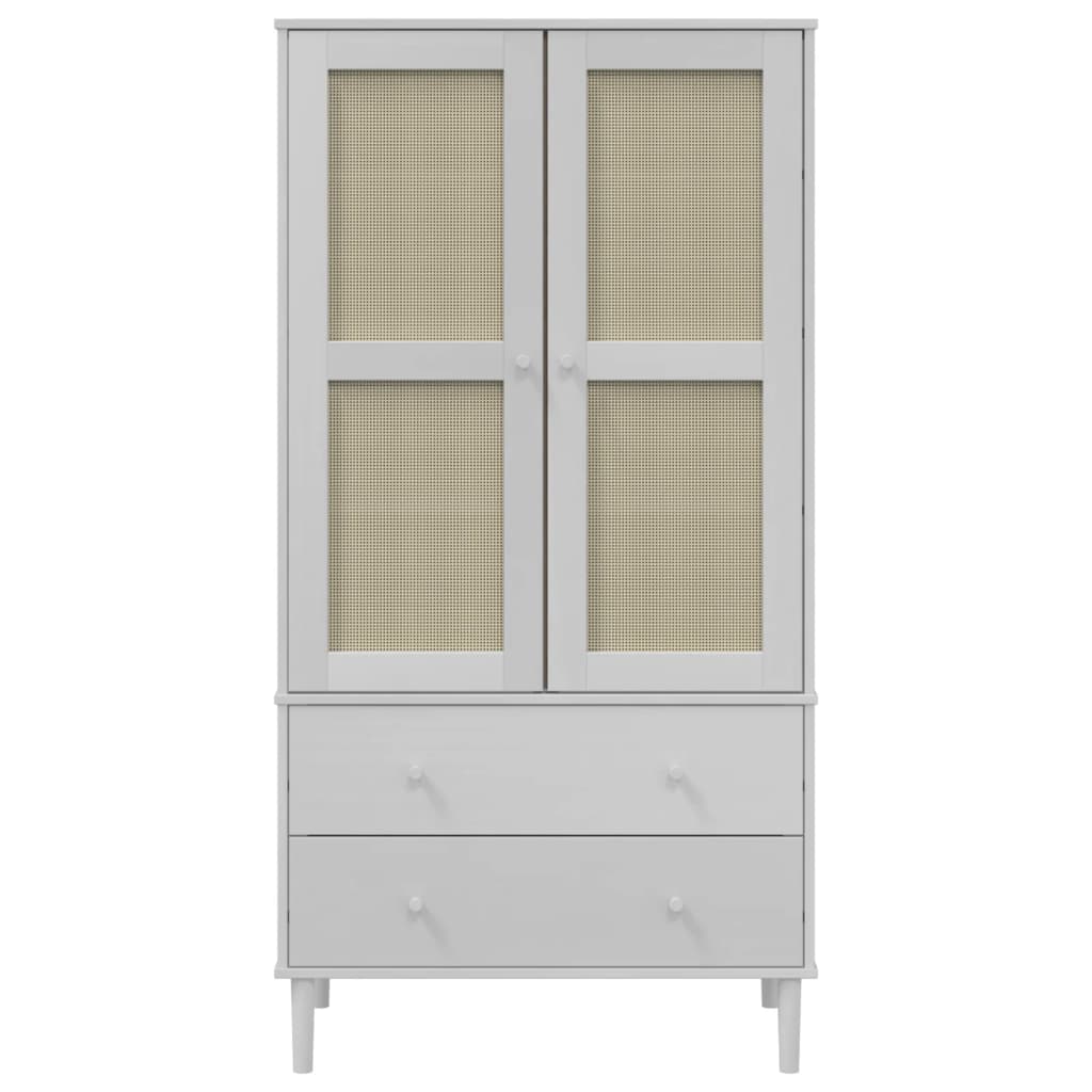 Vaatekaappi SENJA rottinkityyli valk. 90x55x175 cm täysi mänty