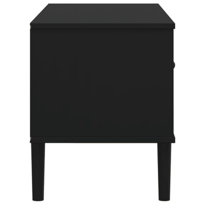 TV-taso SENJA rottinkityyli musta 106x40x49 cm täysi mänty