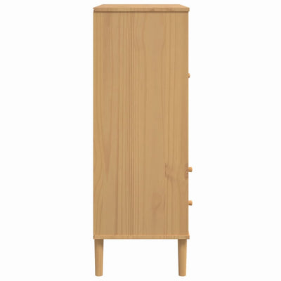 Kaappi SENJA rottinkityyli ruskea 90x40x112 cm täysi mänty