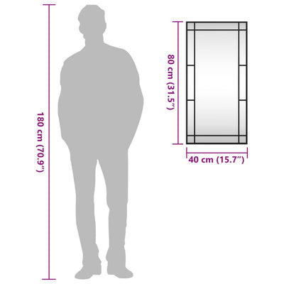 Musta seinäpeili Soriana 40x80cm (suorakulmio rauta)