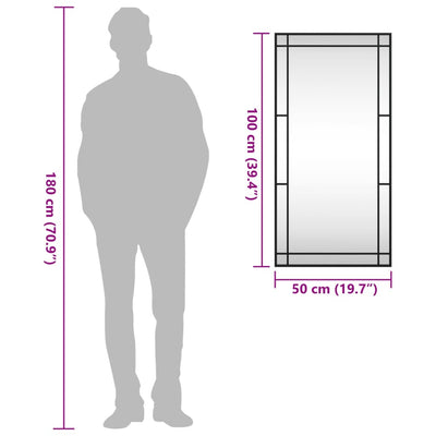 Musta seinäpeili Soriana 50x100cm (suorakulmio rauta)