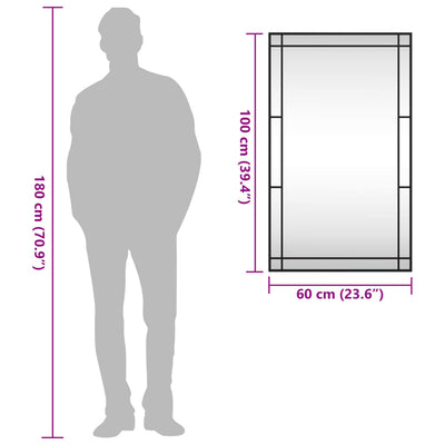 Musta seinäpeili Soriana 60x100cm (suorakulmio rauta)