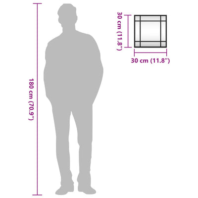 Musta seinäpeili Soriana 30x30cm (neliö metalli)