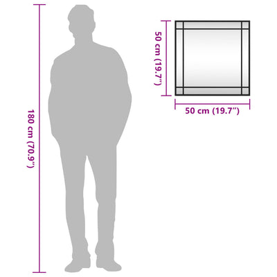 Musta seinäpeili Soriana 50x50cm (neliö rauta)