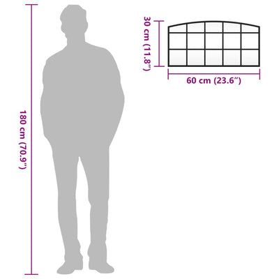 Musta seinäpeili Fidelia 60x30cm (kaari rauta)