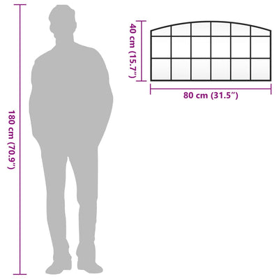 Musta seinäpeili Fidelia 80x40cm (kaari rauta)