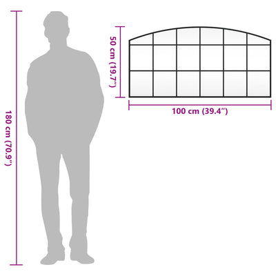 Musta seinäpeili Fidelia 100x50cm (kaari rauta)