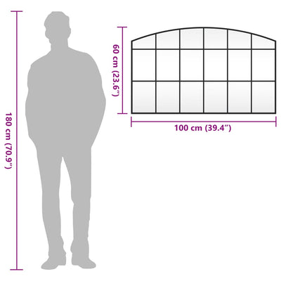 Musta seinäpeili Fidelia 100x60cm (kaari rauta)