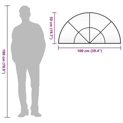 Musta seinäpeili Berena 100x50cm (kaari rauta)
