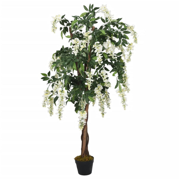 Vihreä ja valkoinen tekokasvi sinisade Jaimee 180cm (1260 lehteä)