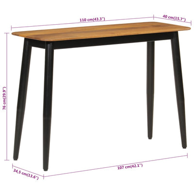 Konsolipöytä 110x40x76 cm täysi mangopuu ja rauta