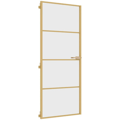 Kultainen sisäovi ohut Vanzeti 83x201,5cm (karkaistu lasi ja alumiini)