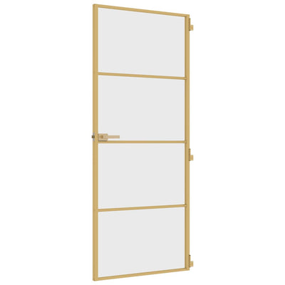 Kultainen sisäovi ohut Vanzeti 83x201,5cm (karkaistu lasi ja alumiini)