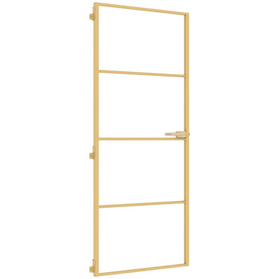 Kultainen sisäovi ohut Vanzeti 83x201,5cm (karkaistu lasi ja alumiini)
