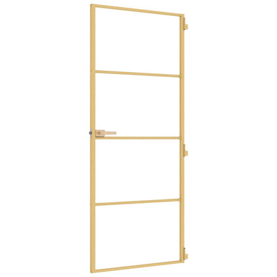 Kultainen sisäovi ohut Vanzeti 83x201,5cm (karkaistu lasi ja alumiini)