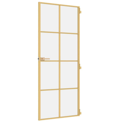 Kultainen sisäovi ohut Vanzeti 83x201,5cm (karkaistu lasi ja alumiini)