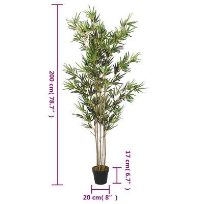Tekokasvi bambupuu 1380 lehteä 200 cm vihreä