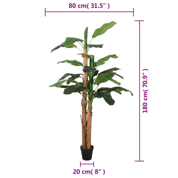 Vihreä tekokasvi banaanipuu Luixa 180cm (19 lehteä)