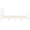 Valkoinen sängynrunko päädyllä Bruciatori 160x200cm (mänty)