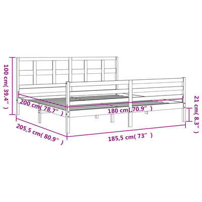 Valkoinen sängynrunko päädyllä Bruciatori Super King Size (puu)