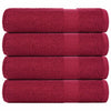 Viininpunainen kylpypyyhkeet Nayeli 100x150cm (4 kpl 360 gsm puuvilla)