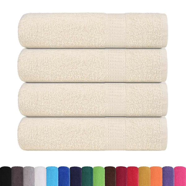 Käsipyyhkeet SAMPAKKO 4 kpl kermanvärinen 50x100 cm 360 gsm