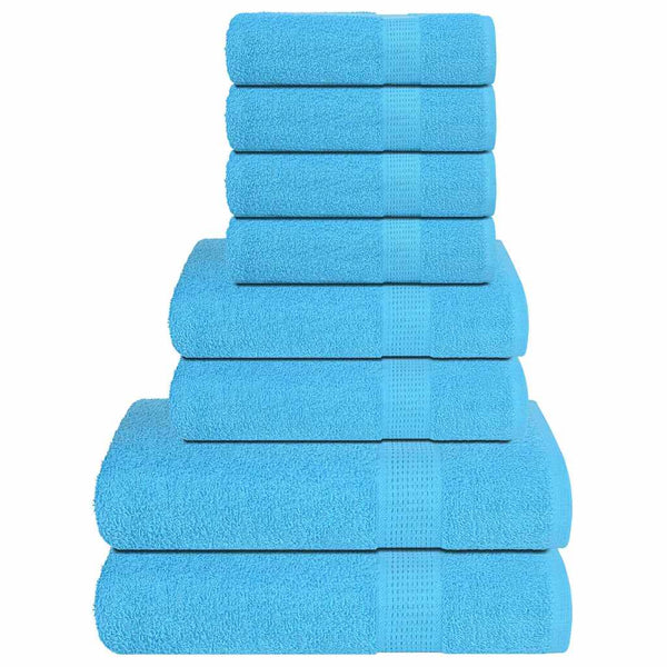 8-osainen pyyhesetti SAMPAKKO turkoosi 360 gsm