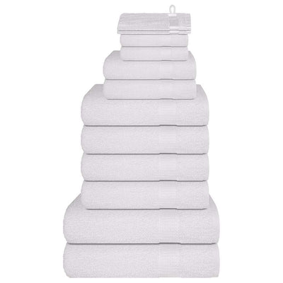 12-osainen pyyhesarja valkoinen 360 gsm 100 % puuvillaa