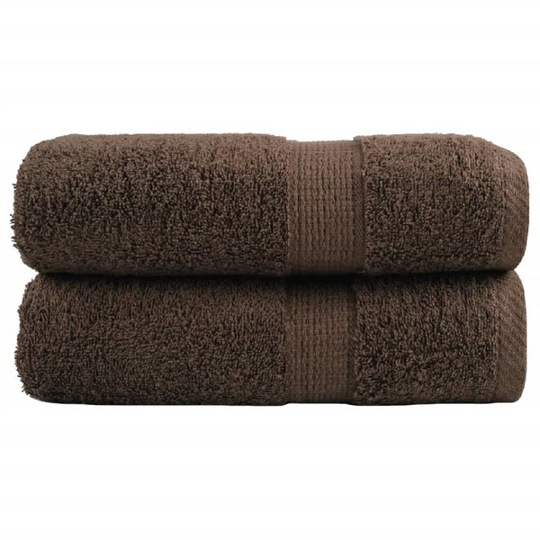 Premium-vieraspyyhkeet SOLUND 2 kpl ruskea 30x50 cm 600 gsm
