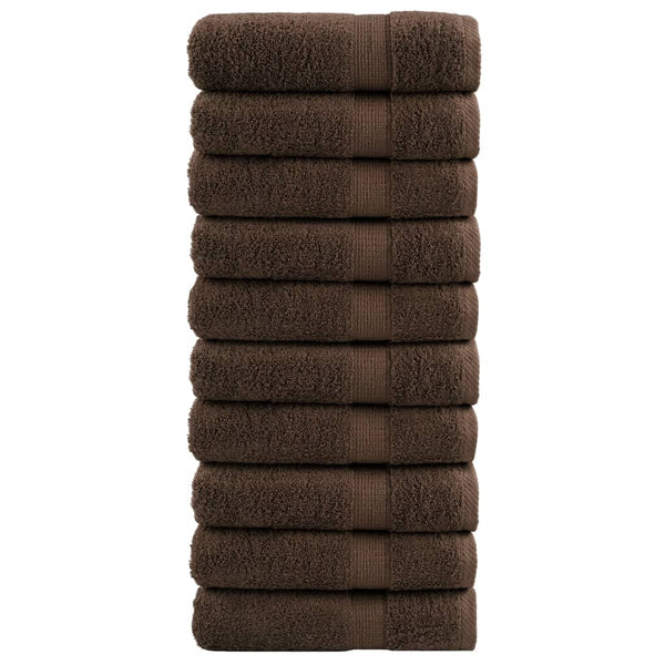 Premium Pyyhkeet SOLUND 10 kpl ruskea 50x100 cm 600 gsm
