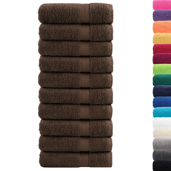 Premium Pyyhkeet SOLUND 10 kpl ruskea 50x100 cm 600 gsm