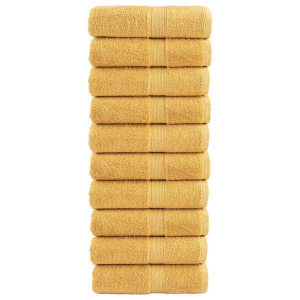 Premium-vieraspyyhkeet SOLUND 10 kpl kulta 30x50 cm 600 gsm