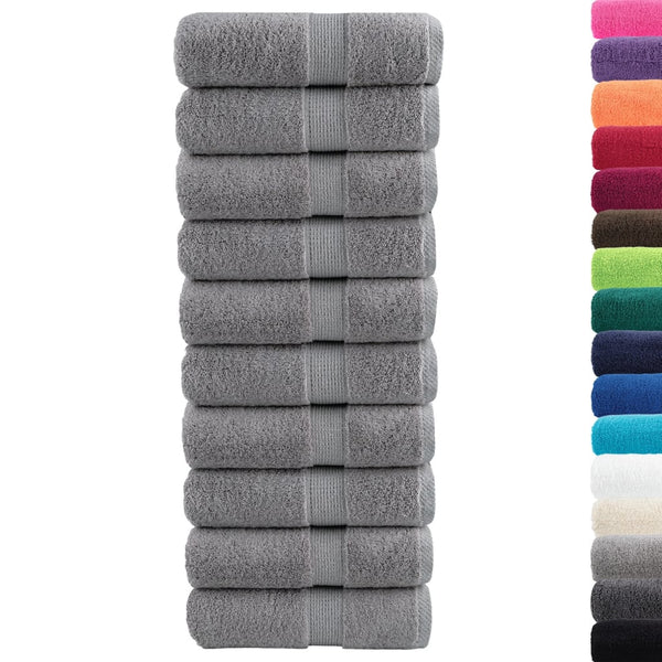 Premium-vieraspyyhkeet SOLUND 10 kpl harmaa 30x50 cm 600 gsm