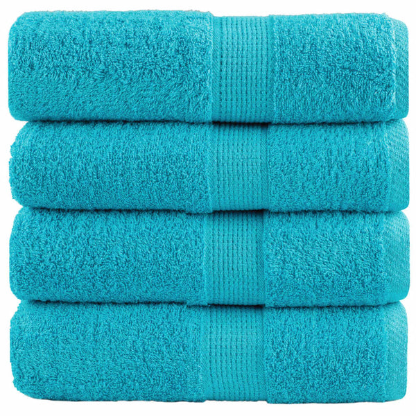 Premium-vieraspyyhkeet SOLUND 4 kpl turkoosi 30x50 cm 600 gsm
