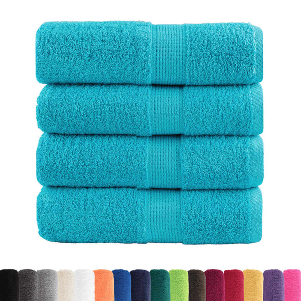 Premium-vieraspyyhkeet SOLUND 4 kpl turkoosi 30x50 cm 600 gsm