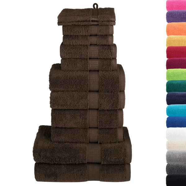 Premium Pyyhkeet 12-osaa SOLUND ruskea 600 gsm