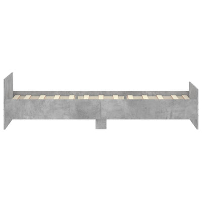 Sängynrunko betoninharmaa 90x200 cm tekninen puu