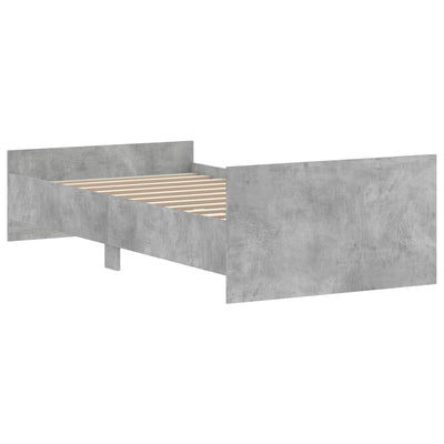 Sängynrunko betoninharmaa 90x200 cm tekninen puu
