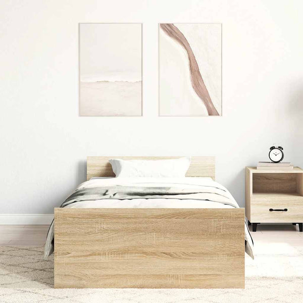 Sängynrunko ilman patjaa Sonoma-tammi 90x190 cm tekninen puu